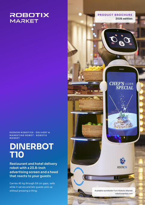 Keenon DINERBOT T10 kiszállító és marketingrobot – Termékprospektus