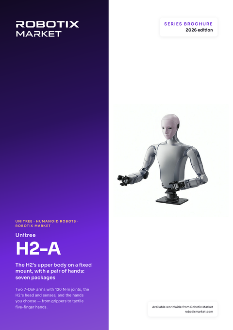 Humanoide de tronco Unitree H2-A Standard B com mãos Dex3-1 – Brochura do produto
