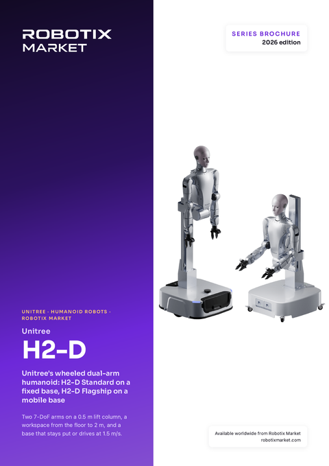 Robô humanoide de dois braços Unitree H2-D Standard com base fixa – Brochura do produto
